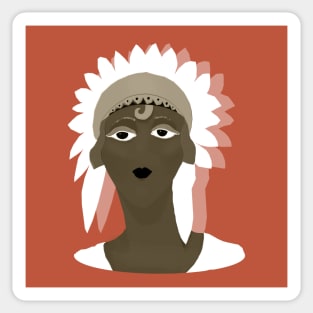 Illustration of a beautiful woman Sticker